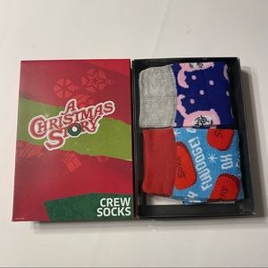NWT A Christmas Story Crew Socks 2 Pack Gift Set